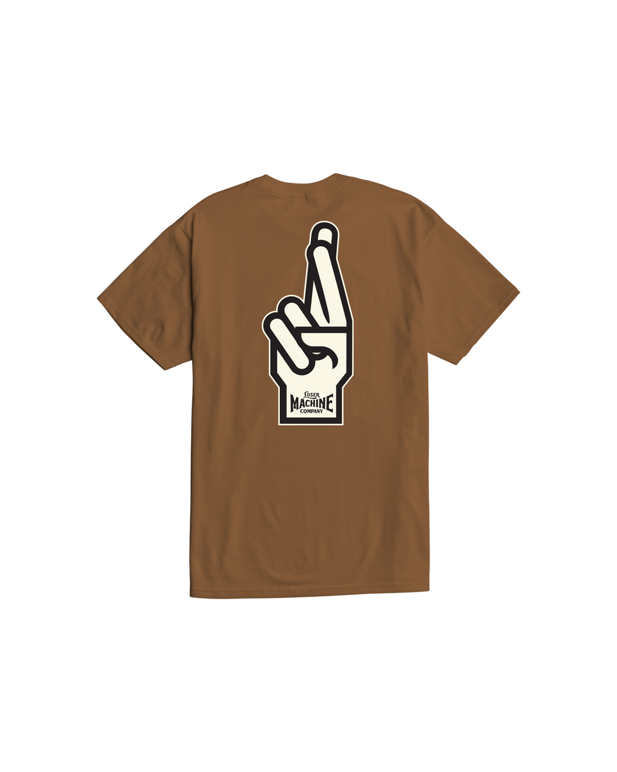 loser machine good luck fingers stock t-shirt brown sugar