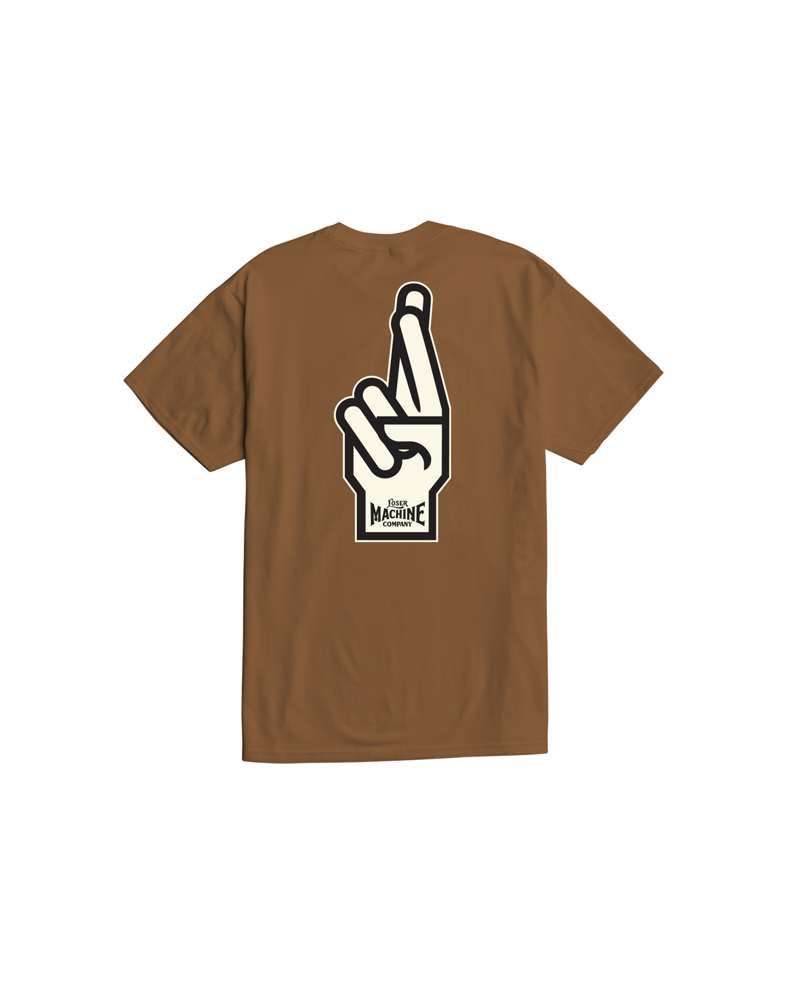 loser machine good luck fingers stock t-shirt brown sugar