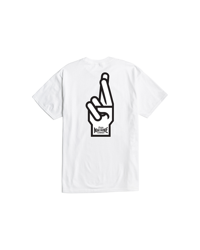 loser machine good luck fingers stock t-shirt white