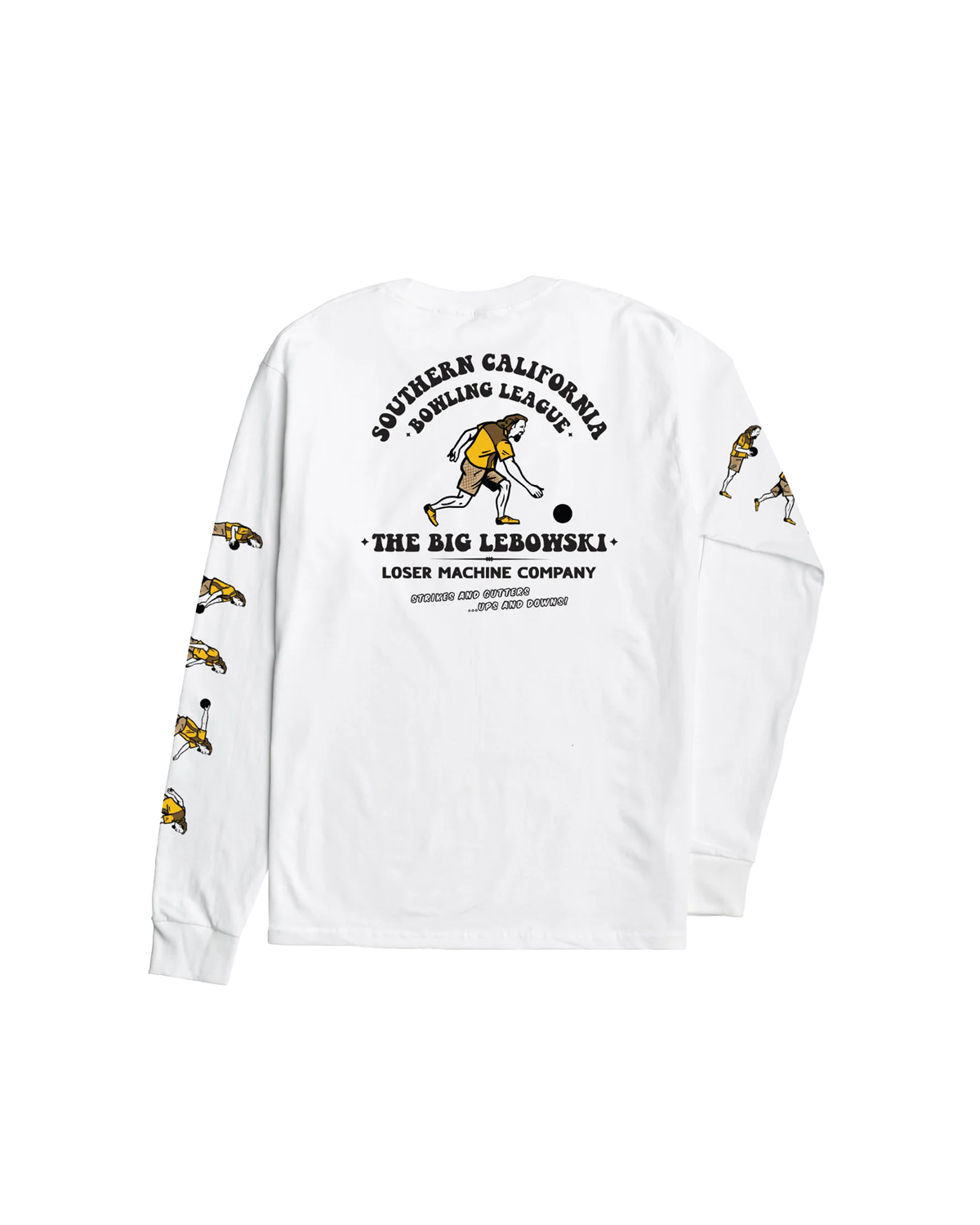 LMC X THE BIG LEBOWSKI OVER THE LINE STOCK LS T-SHIRT (zoomed)