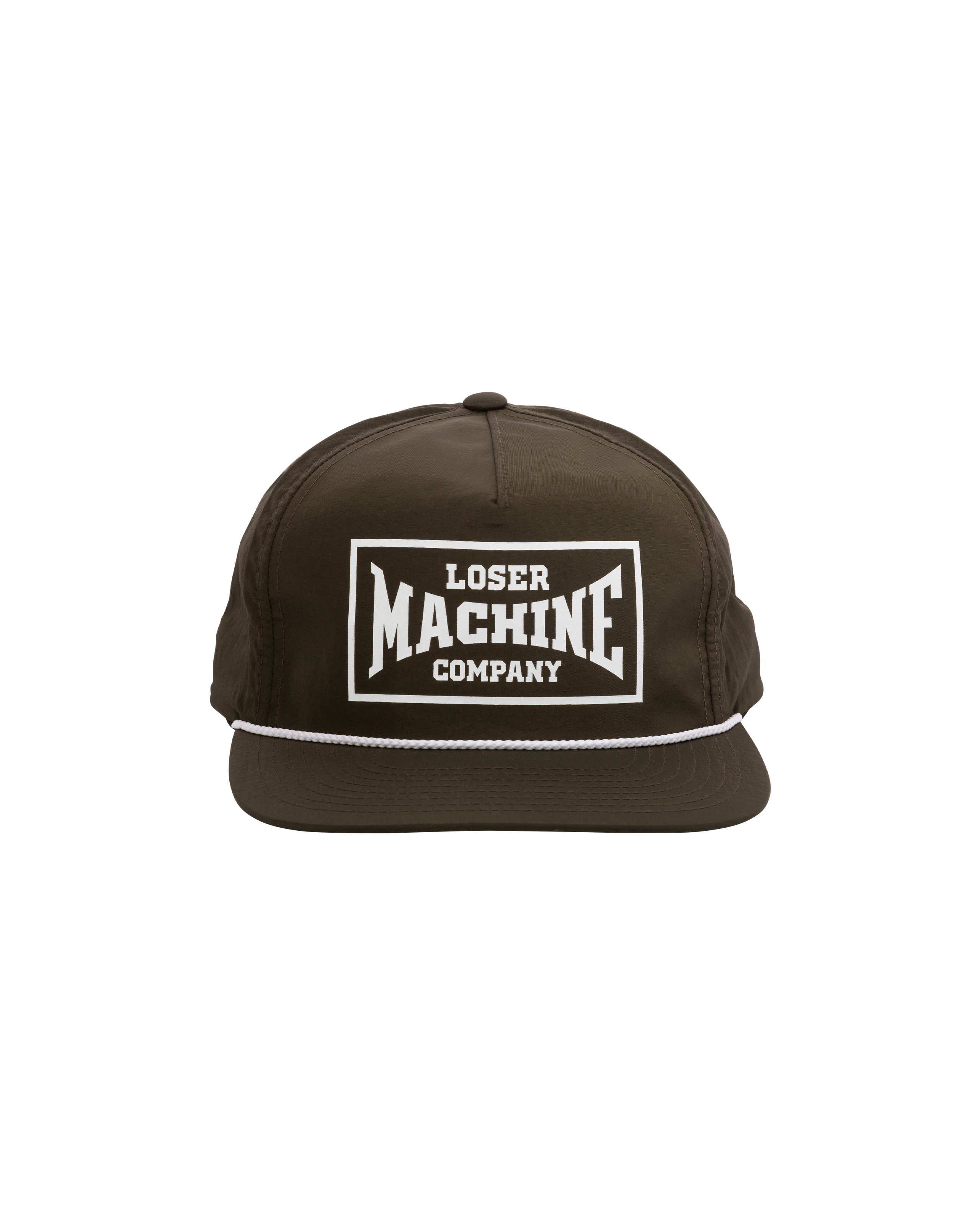 loser machine too hard hat olive (zoomed)