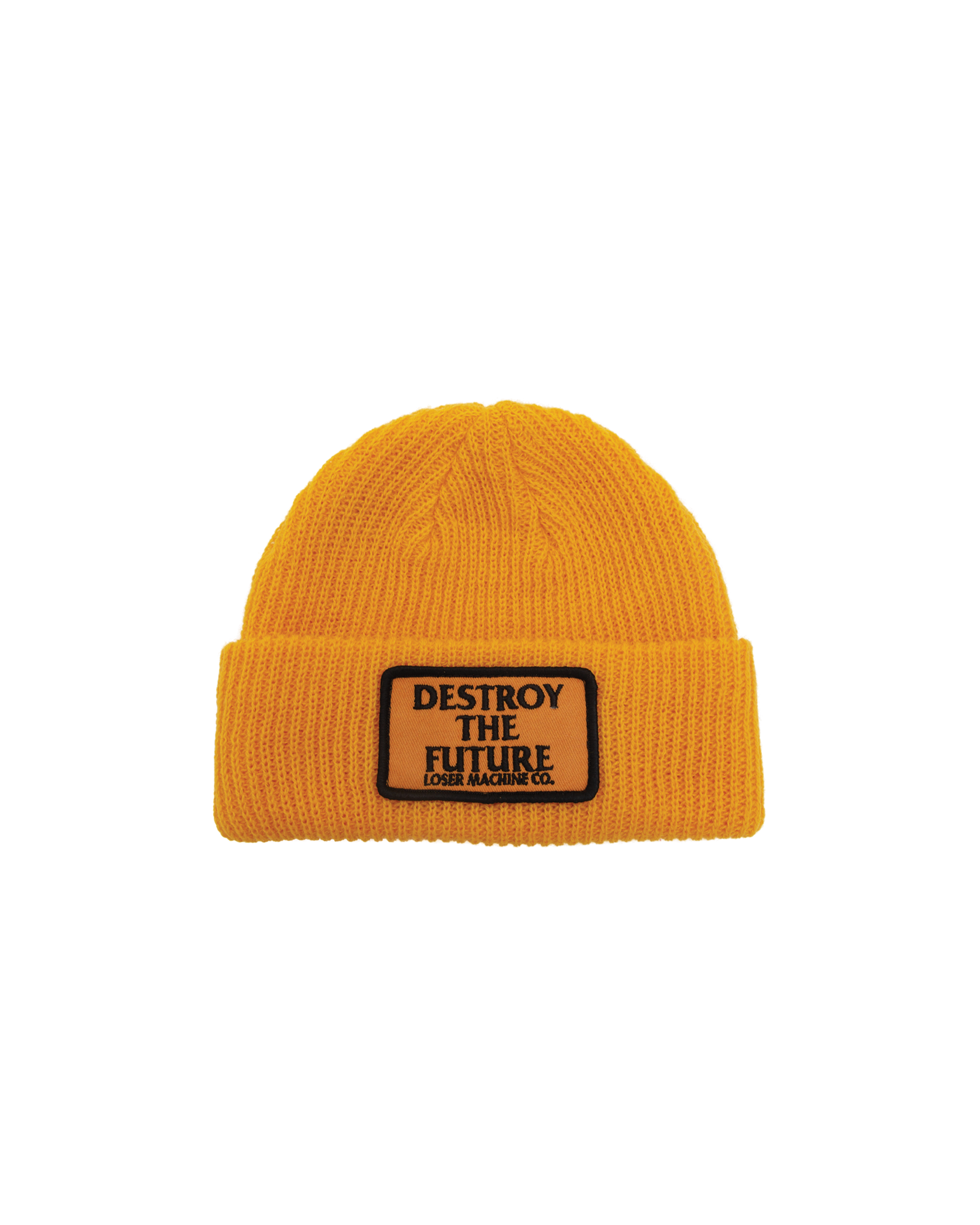 loser machine token beanie gold (zoomed)