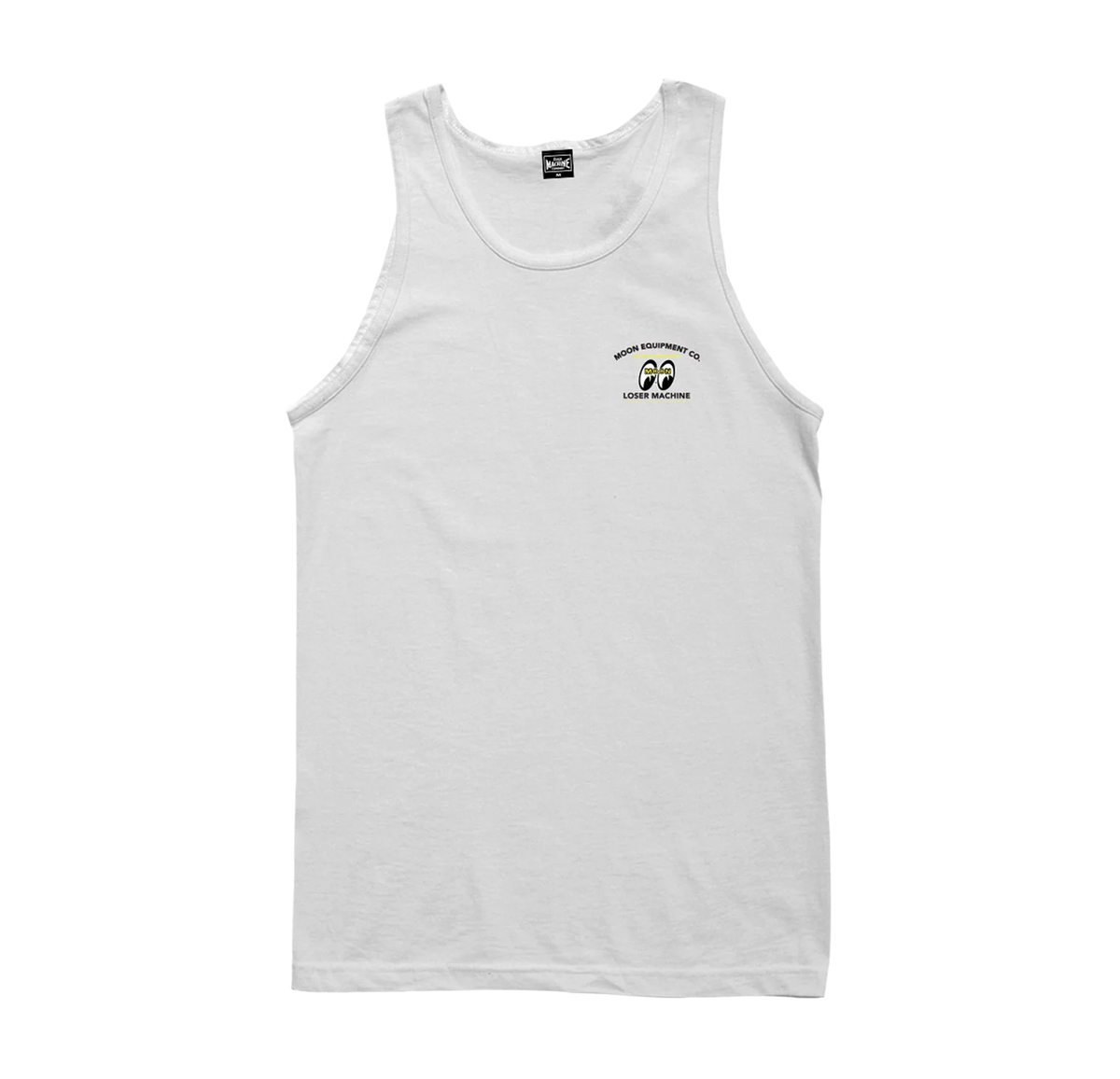 color: WHITE ~ alt: LMC X MOONEYES PACIFIC COAST HIGHWAY STOCK TANK TOP