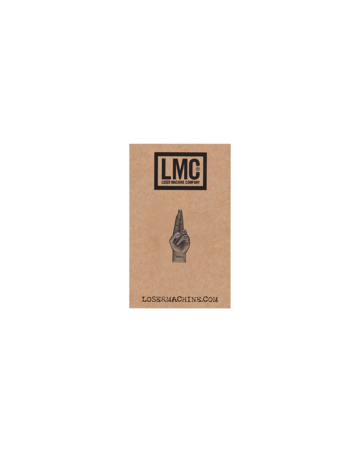 loser machine lmc good luck pin antique brass