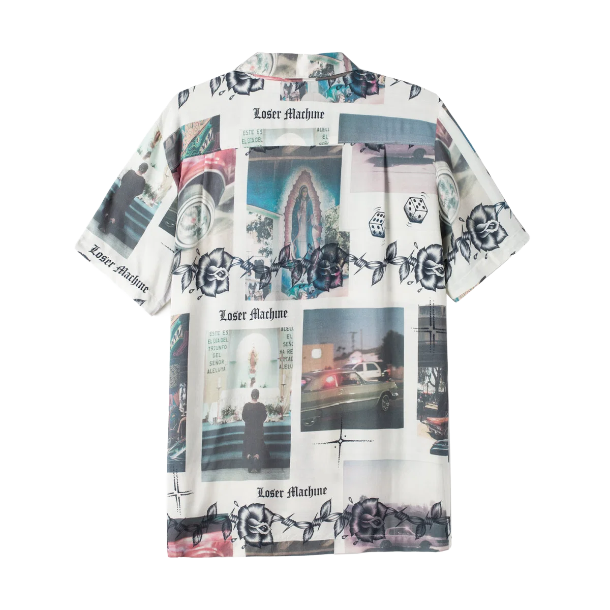 Barrio Woven SS Shirt - white - back (zoomed)