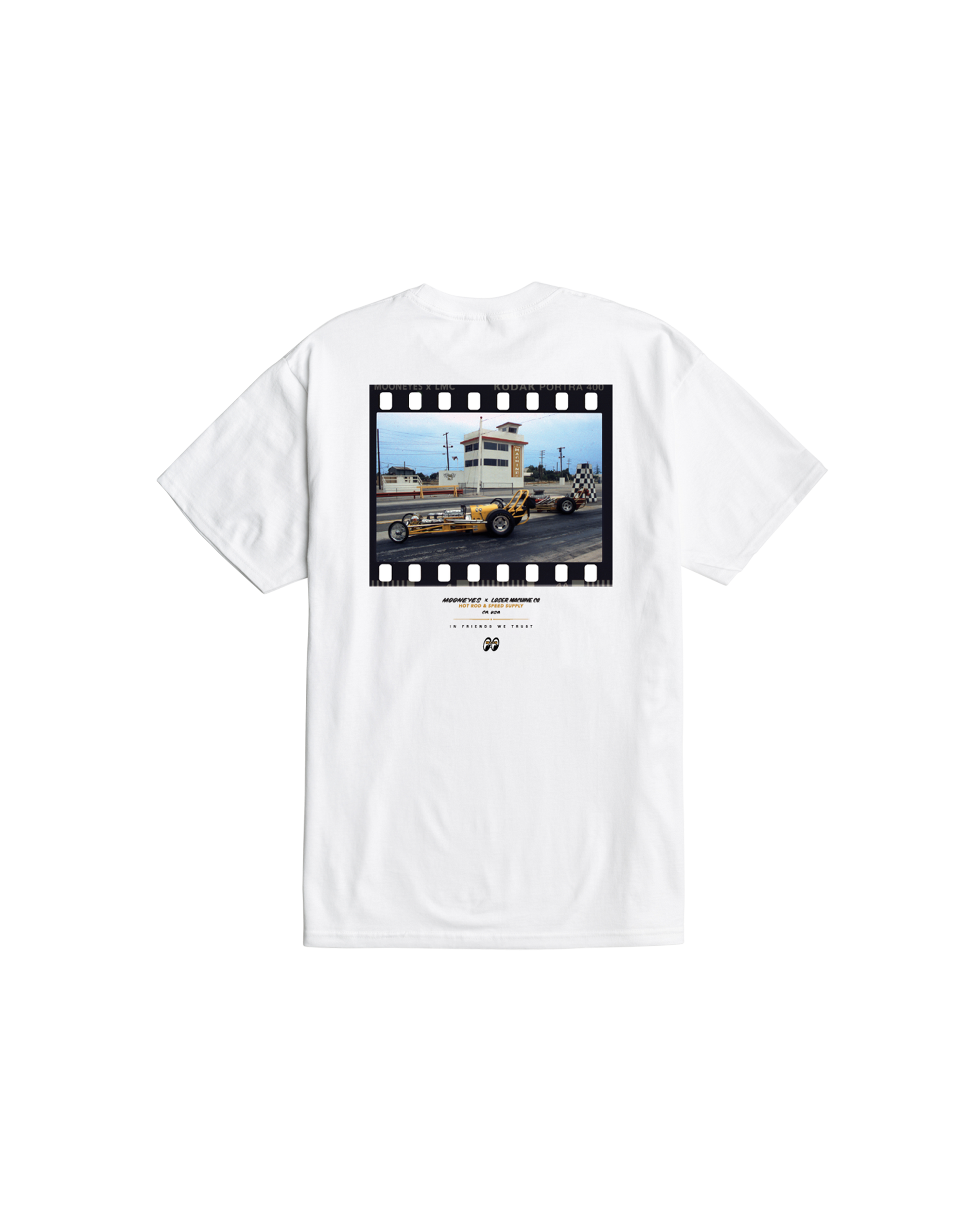 LMC X MOONEYES POMONA STOCK T-SHIRT (zoomed)